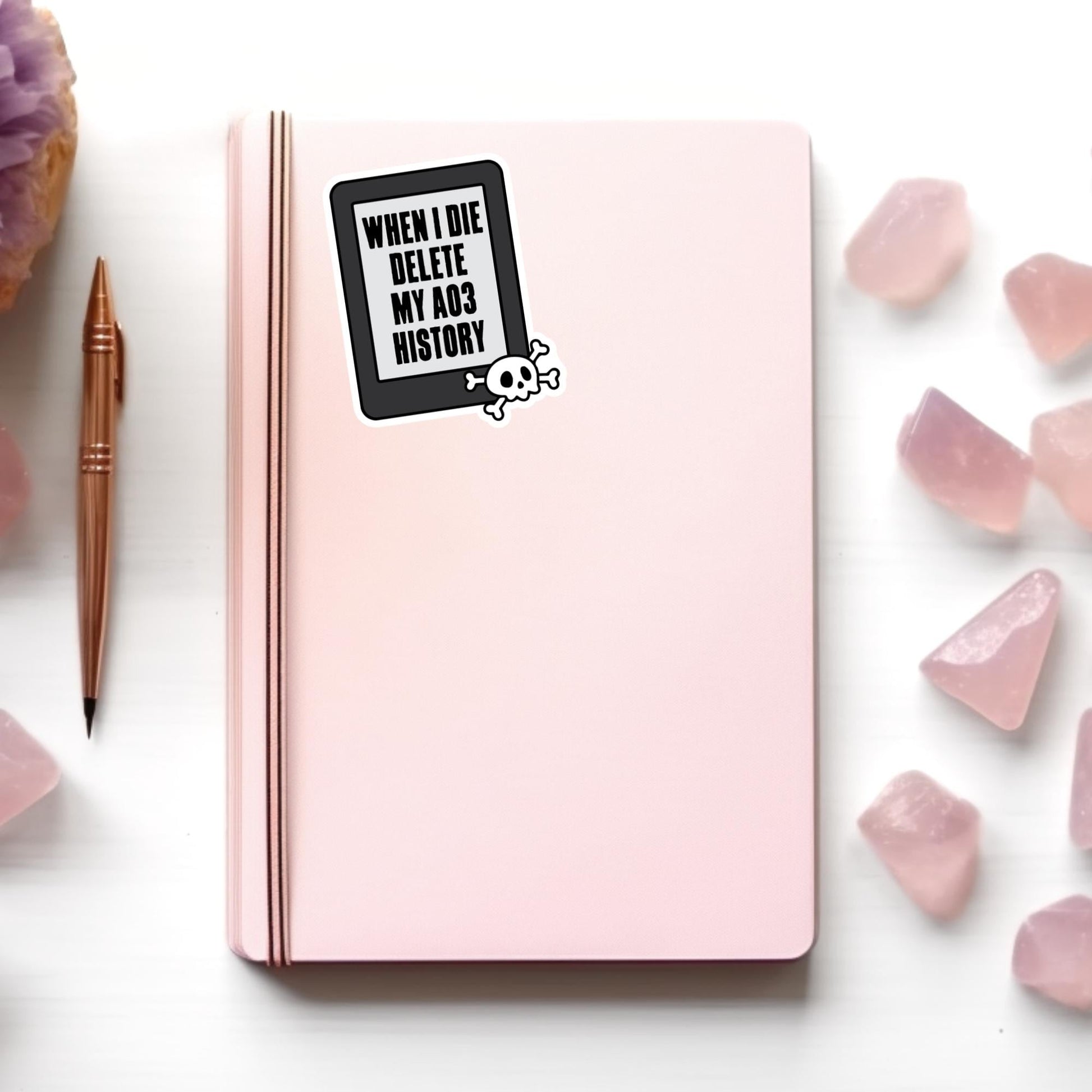 When I Die Delete My AO3 History, Bookish Kindle Laptop Decal, Gifts for Book Lovers, Waterproof