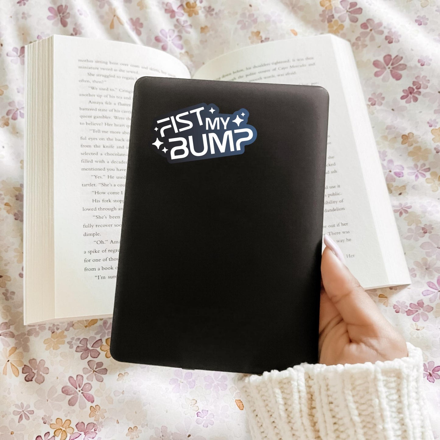 Fist My Bump Sticker, Bookish Laptop Kindle Decal, Reader Gifts, Science Fiction