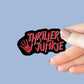 Thriller Junkie Sticker, Bookish Kindle Laptop Decal, Gifts for Book Lovers, Waterproof