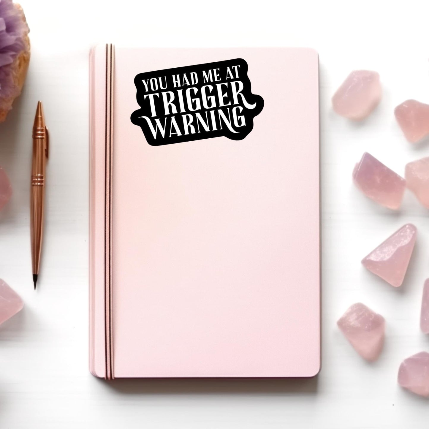 You Had Me At Trigger Warning, Bookish Kindle Laptop Decal, Gifts for Book Lovers, Waterproof