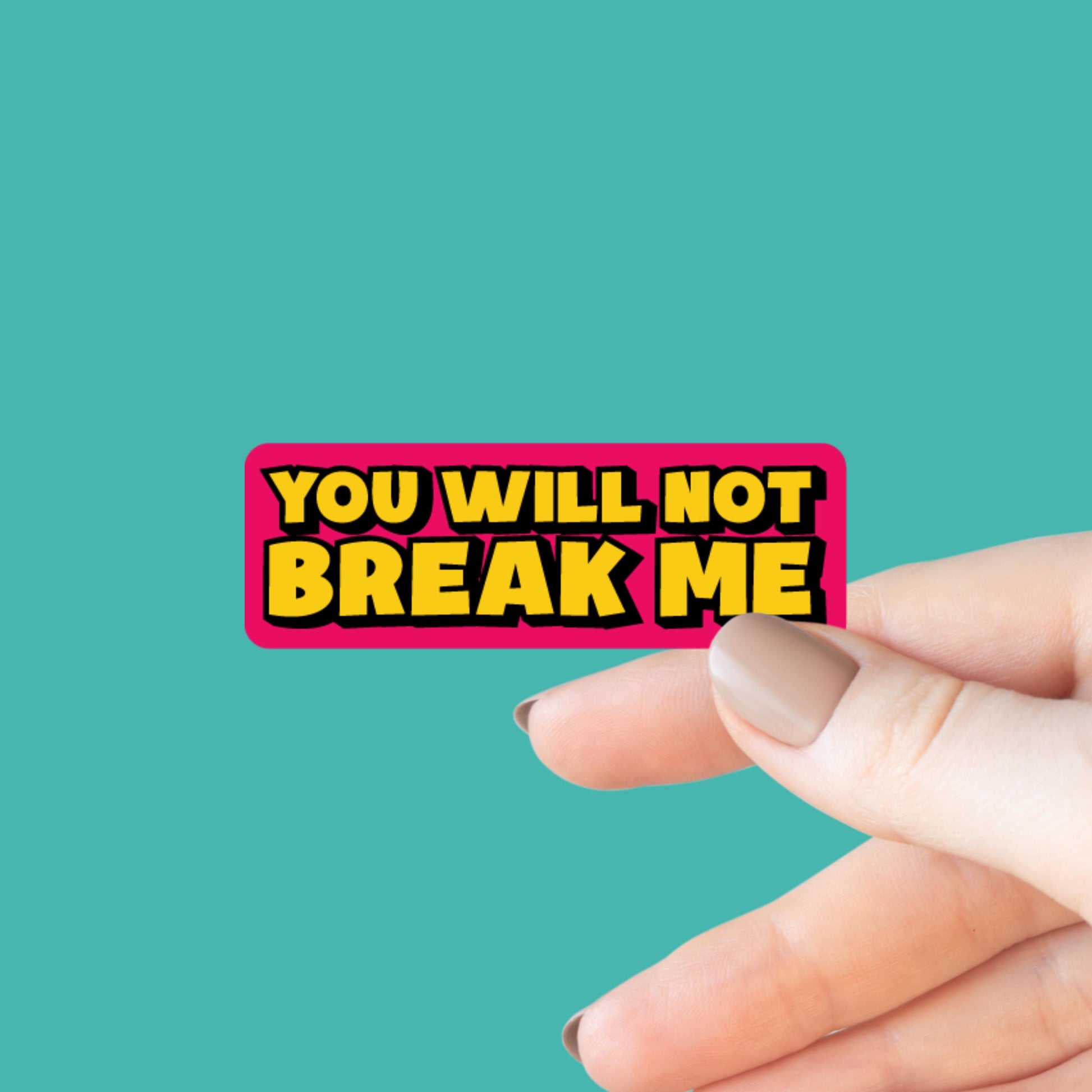You Will Not Break Me Sticker, Kindle Laptop Decal, Gifts for Book Lovers, DCC