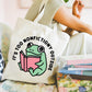 It's Too Nonfictiony Outside Tote Bag, Bookish Canvas Bag, Gifts for Readers, Book Lover Gift
