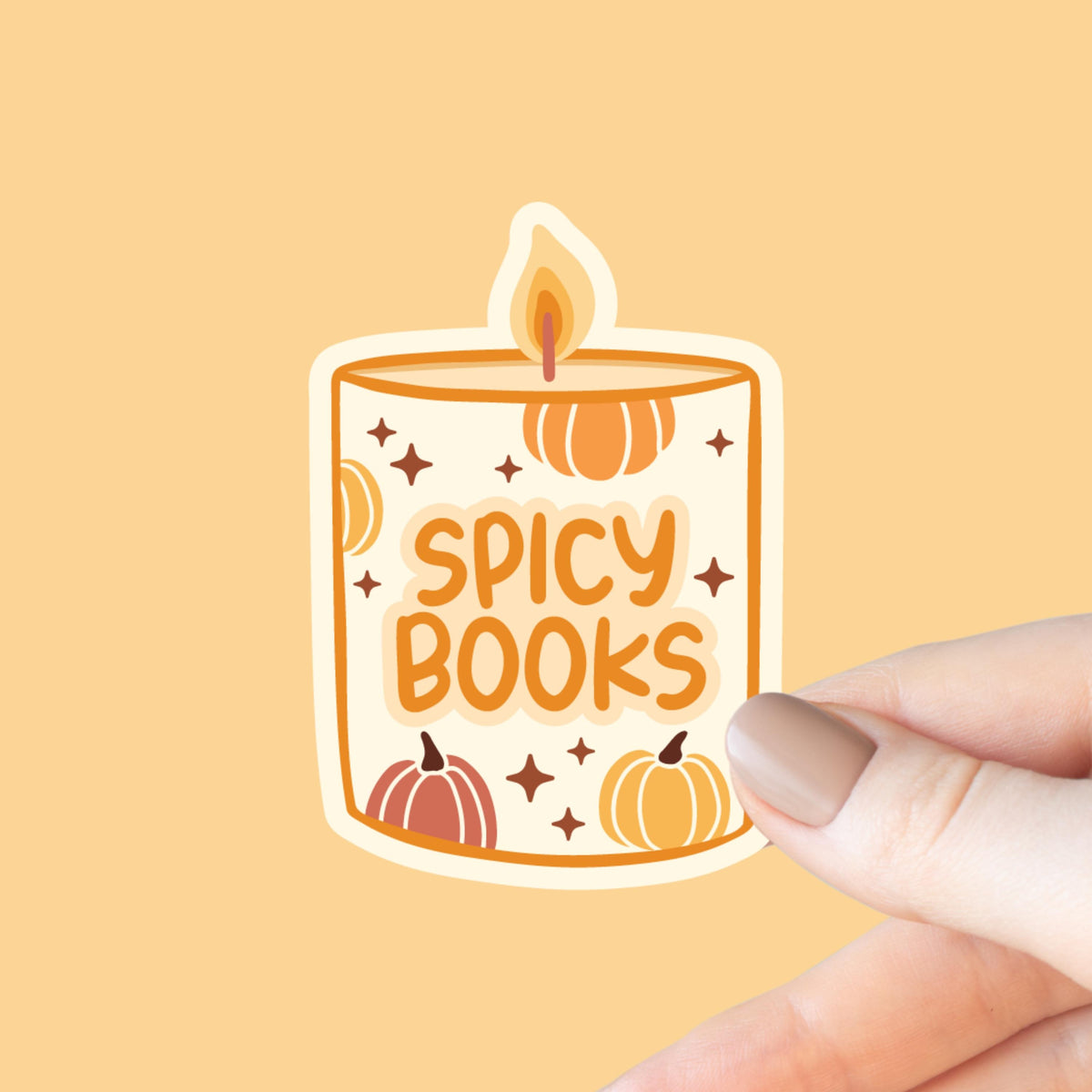Spicy Books Candle Sticker, Romance, Kindle Laptop Decal, Gifts for Book Lovers, Waterproof