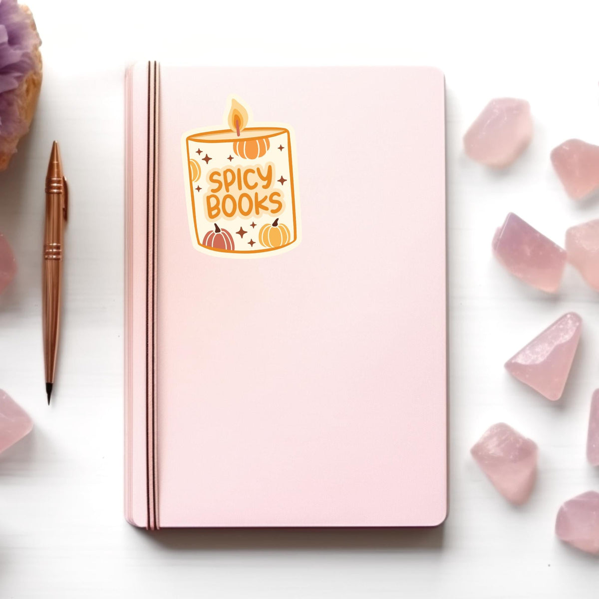 Spicy Books Candle Sticker, Romance, Kindle Laptop Decal, Gifts for Book Lovers, Waterproof