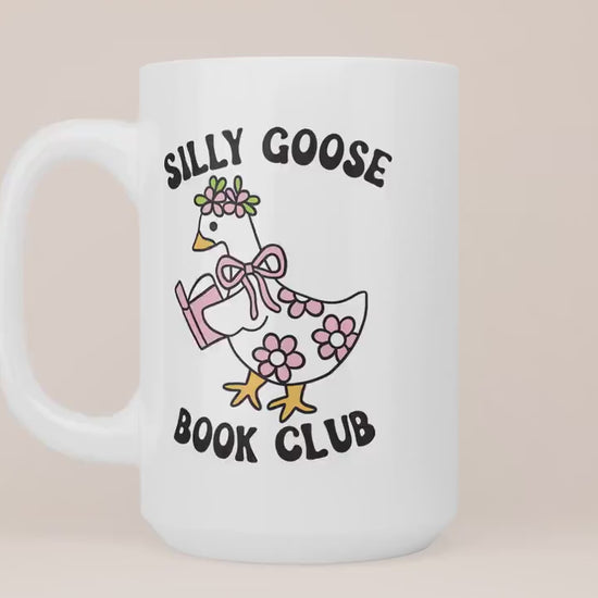 Silly Goose Book Club Mug, Gifts for Readers, Bookish Coffee Cup, Coquette