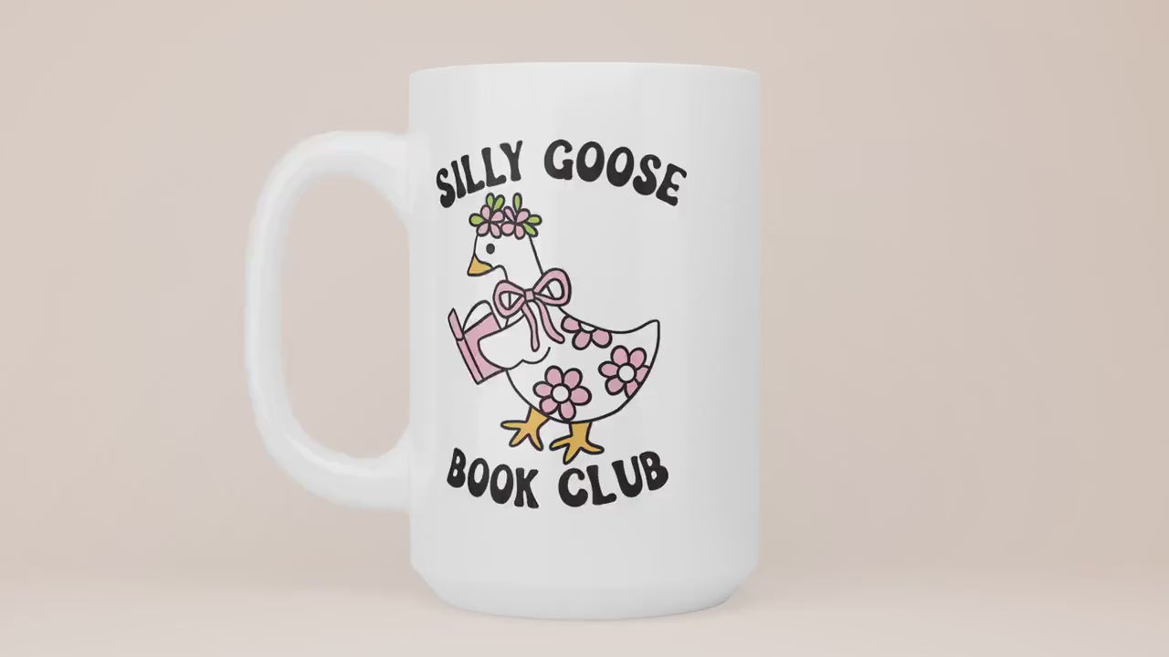 Silly Goose Book Club Mug, Gifts for Readers, Bookish Coffee Cup, Coquette